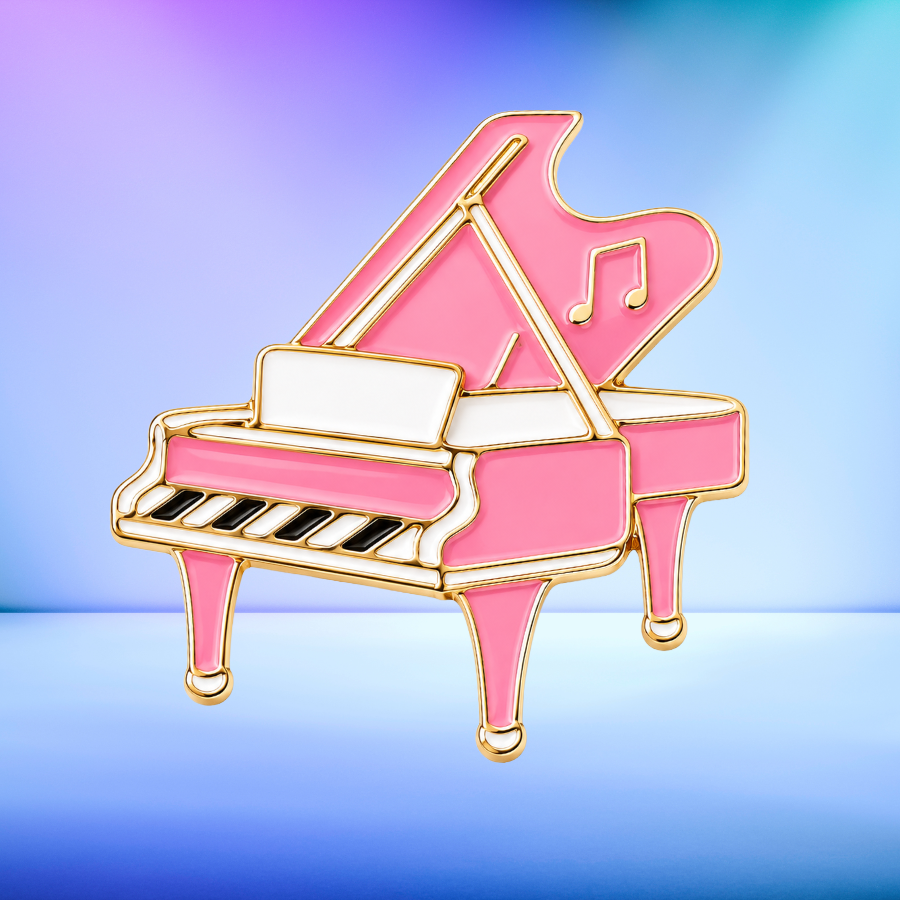 Pastel Pink Grand Piano - Enamel Pin