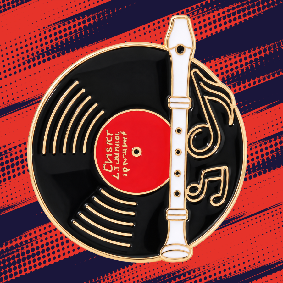 Vinyl Record and Recorder - Enamel Pin