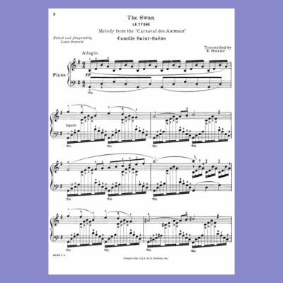 Saint-Saens - The Swan (Le Cygne) Piano Sheet Music