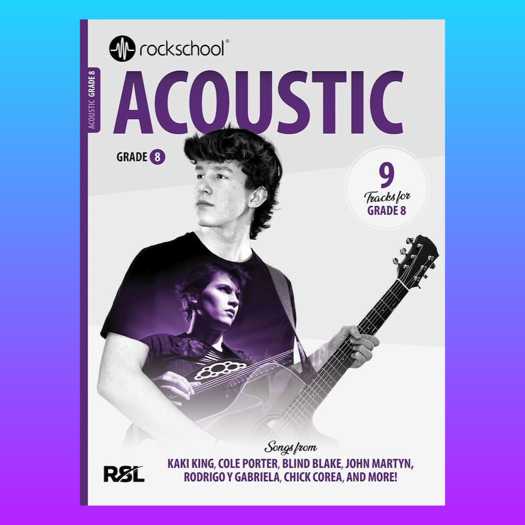 Rockschool Acoustic Guitar Bundle Pack A - Full Set (Debut -Gr 8) 9 Books - New 2026 (PREORDER NOW)
