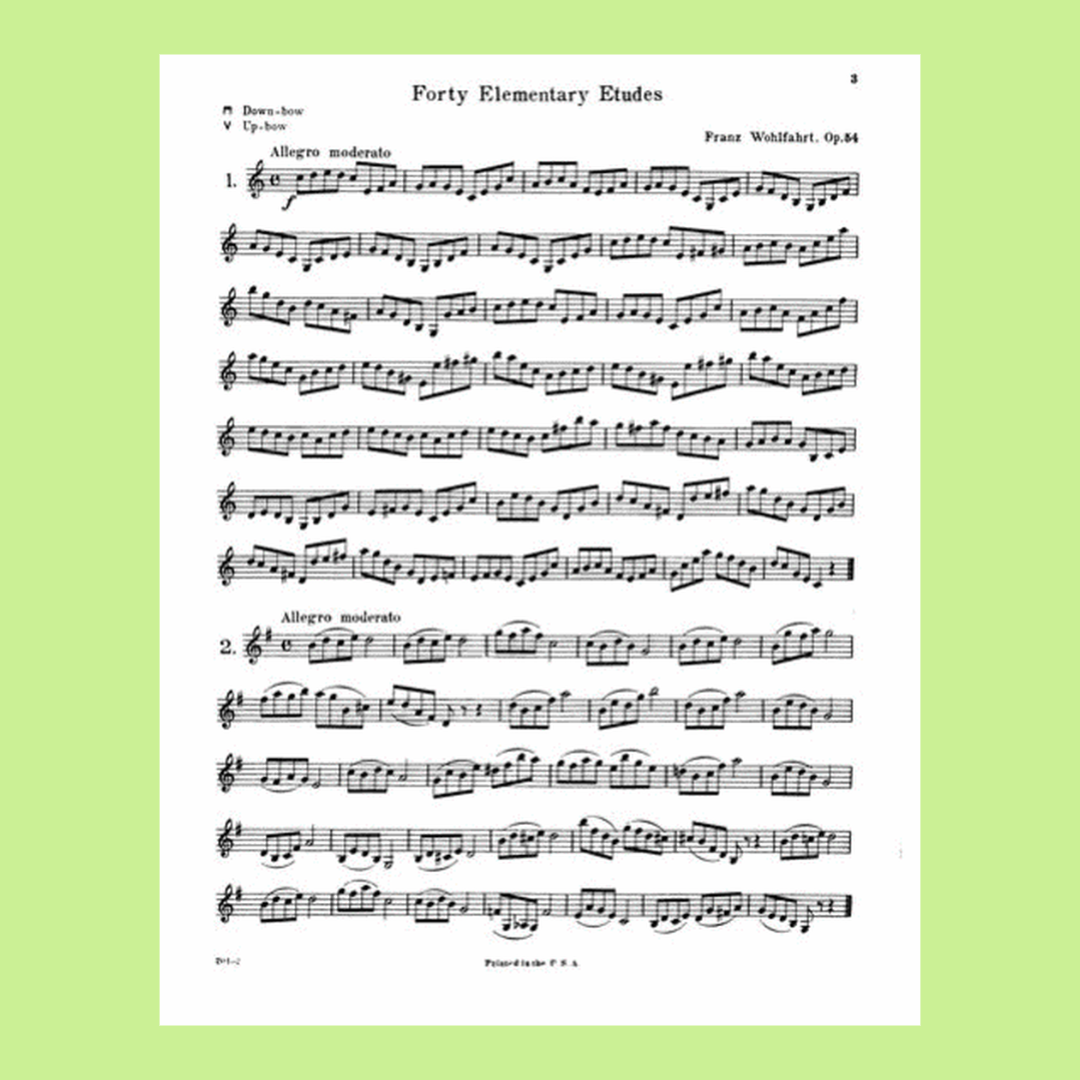 沃尔法特 - 小提琴练习曲 40 首,作品 54