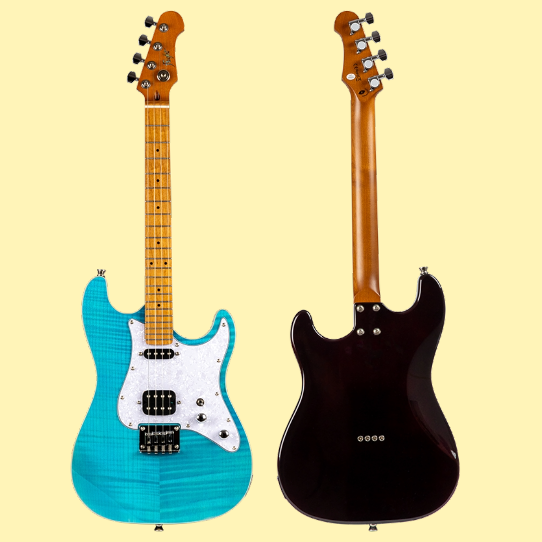 Flight Pathfinder Blue Solid Body Electric Baritone Ukulele with Padded Gig Bag