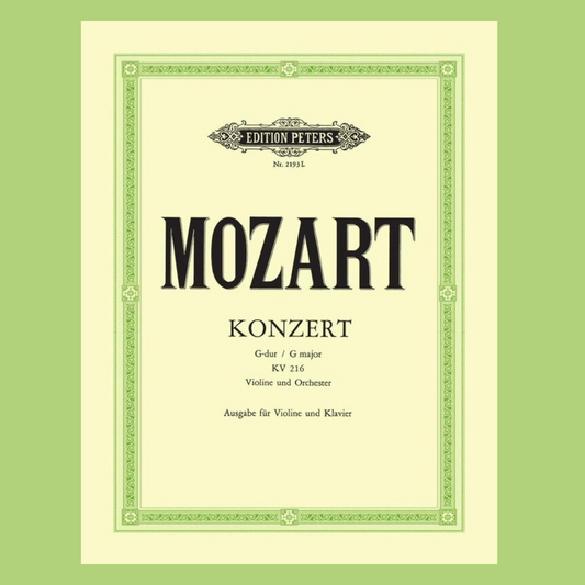 Mozart - Concerto No. 3 in G K216 For Violin With Piano Accompaniment Book