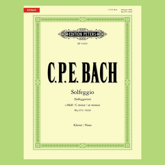 Carl Philipp Emanuel Bach - Solfeggio (Solfeggietto) (Piano Solo) Book