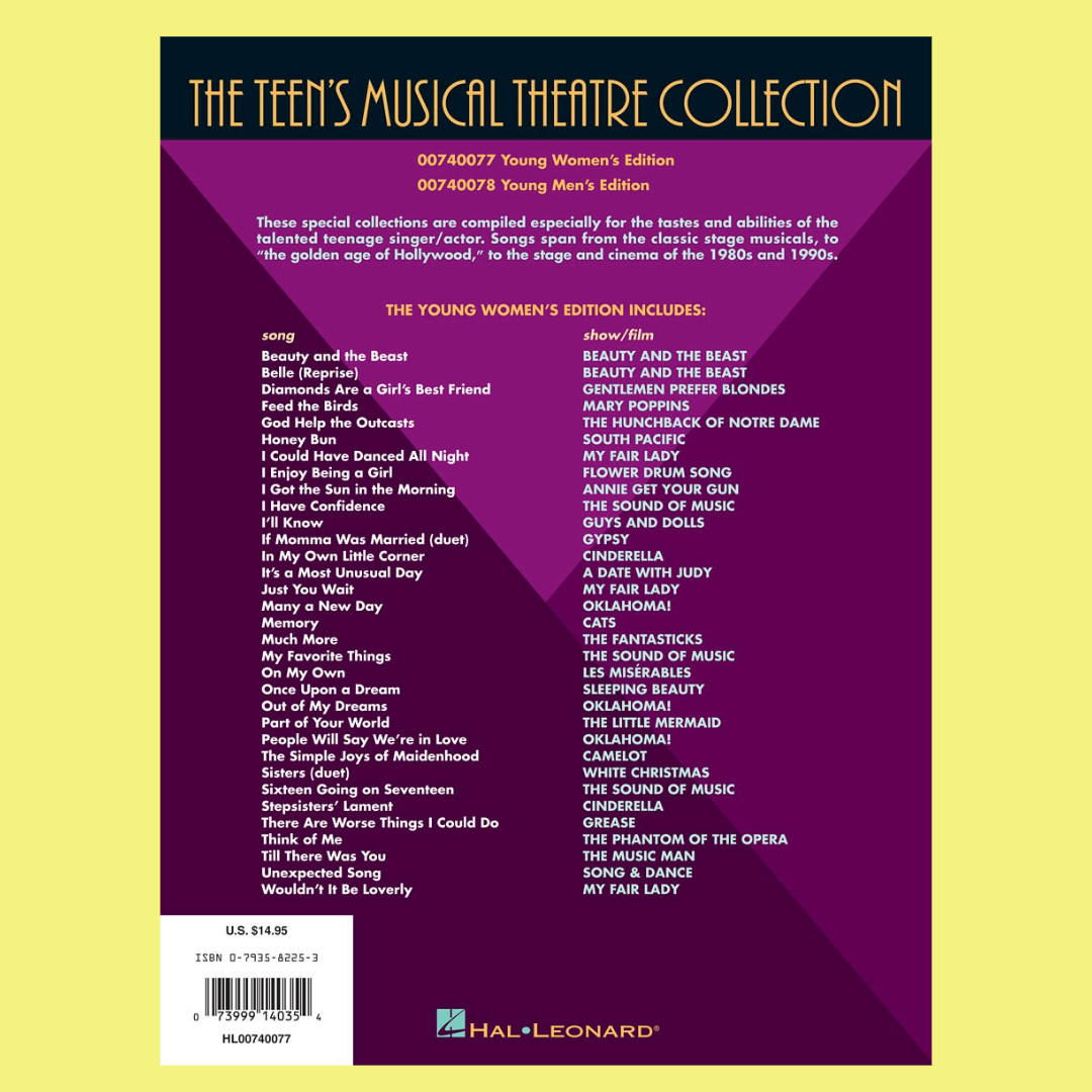 The Teen's Musical Theatre Collection Book- The Young Women's Edition