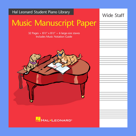HLSPL Wide Manuscript Staff Book - 6 Wide Staves (32 pages)