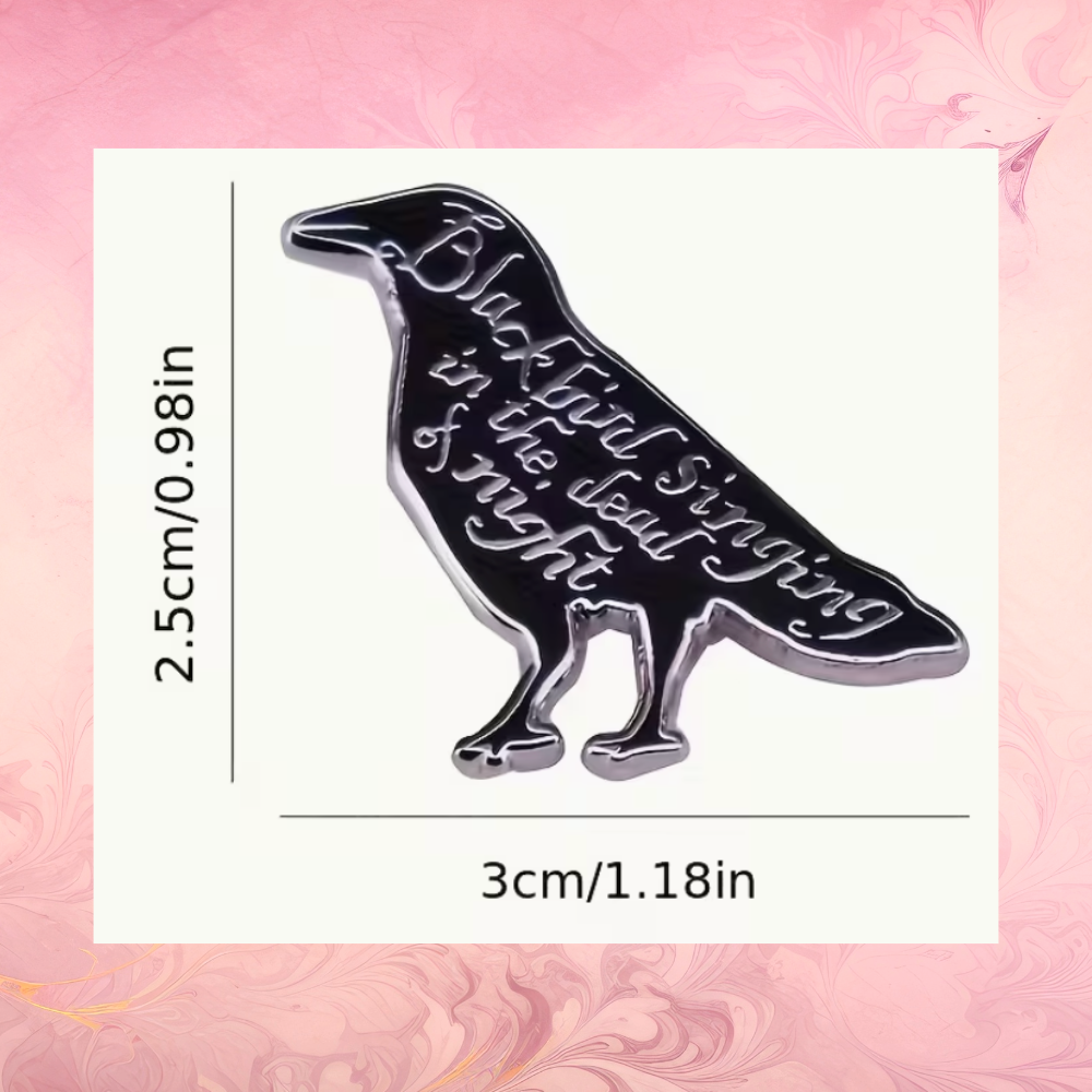 Blackbird Singing in the Dead of Night Enamel Pin -2.5cm x 3.0cm