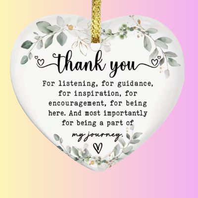 Thank You - Acrylic Heart Ornament (Teacher/Student Gift)