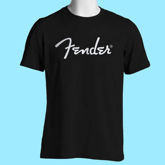 Black Fender Logo T-Shirt (Small - XXL) - 100% Cotton