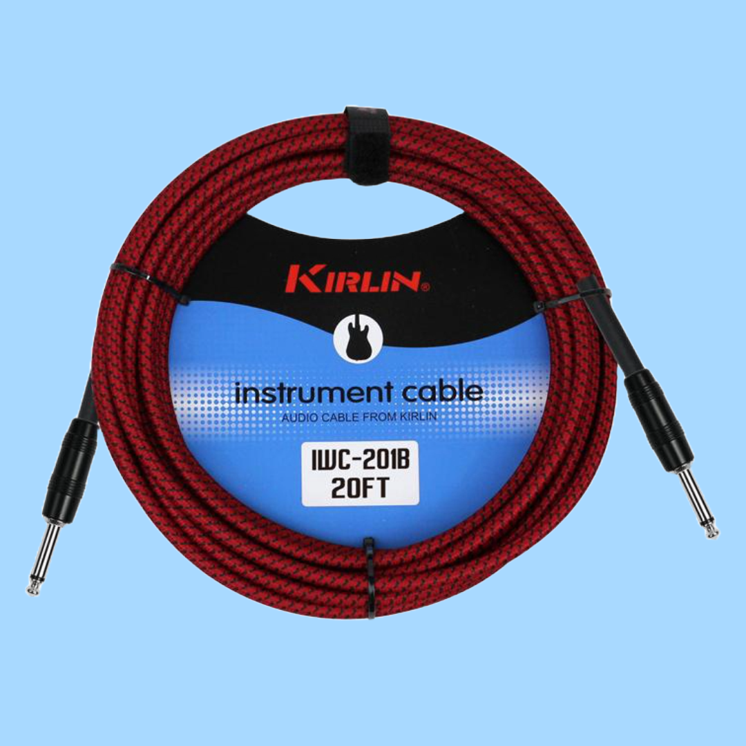 Kirlin IWC201BY 20ft Red Entry Woven Instrument Cable (Straight)