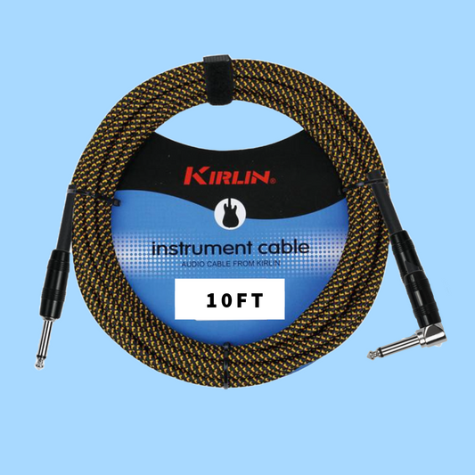 Kirlin IWC202BY 10ft Tweed Entry Woven Instrument Cable (Right Angle - Straight)
