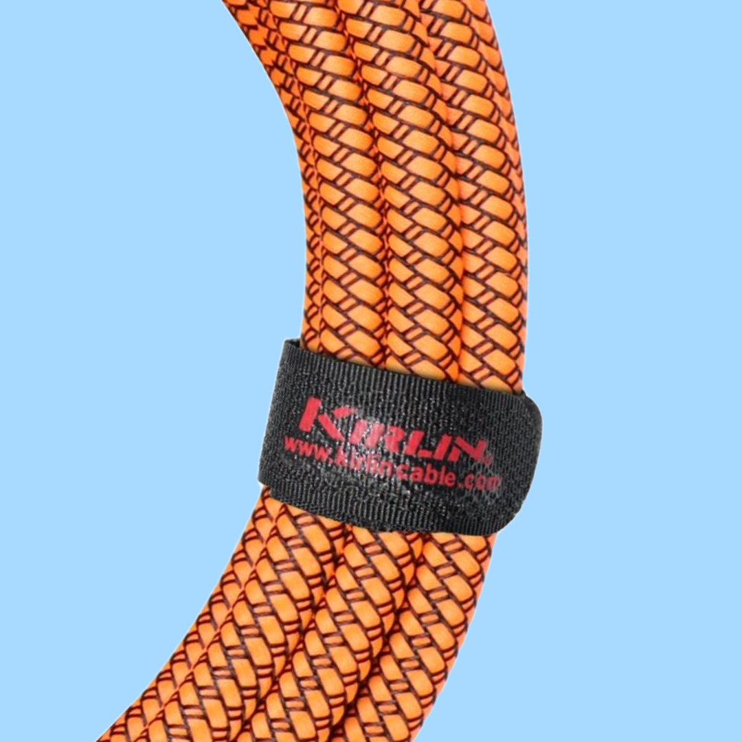 Kirlin IWC201BK 10ft Orange Entry Woven Instrument Cable (Straight)
