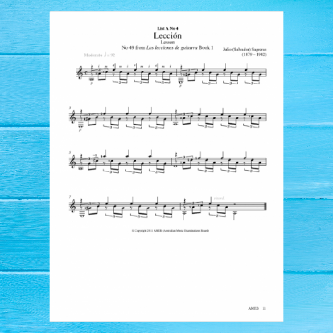 AMEB Classical Guitar Series 2 - Grade 1 Book