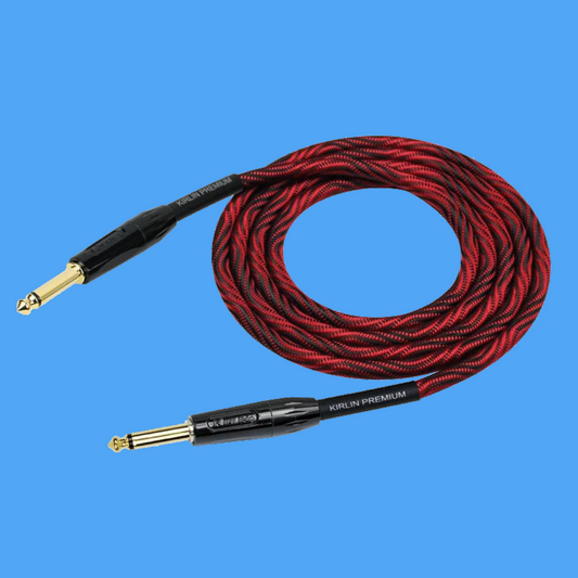 Kirlin IWB201WB 20ft Premium Plus Wave Red & Black Instrument Cable (Straight)