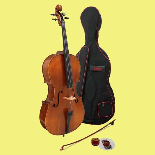 Hidersine Vivente Cello 1/4 Student Outfit with Padded Case, Bow & Rosin