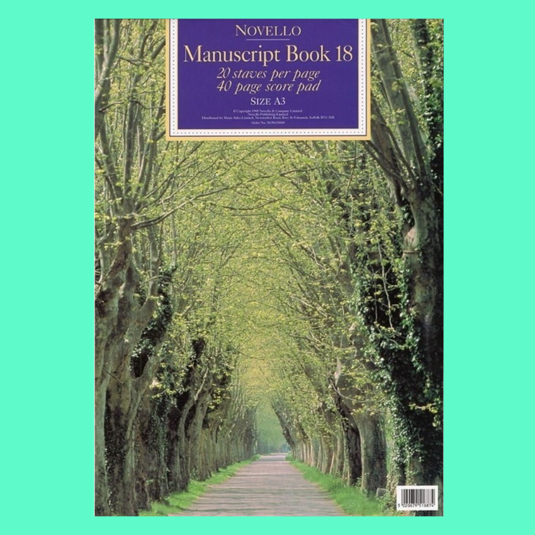 A3 Novello Manuscript Book 18 - 20 Stave, Score Pad (40 pages)
