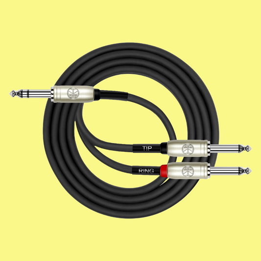 Kirlin KY336-1 TRS - 2 x Mono 6.5 Insert Patch Cable 1ft