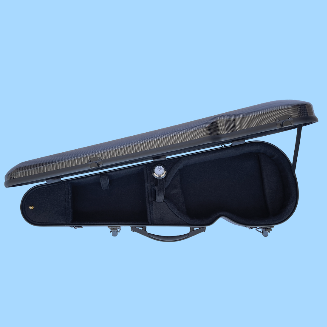 Vivo V203-34BK2 聚碳酸酯异形琴盒,适用于 3/4 小提琴 / 13 英寸中提琴 - 黑色花纹款