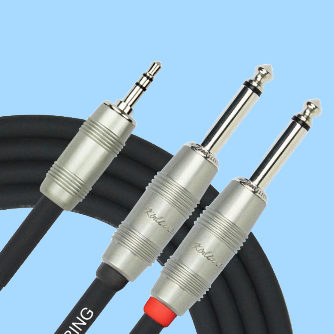 Kirlin KY362-10 单声道信号线 10英尺 3.5mm TRS 转双 6.5mm