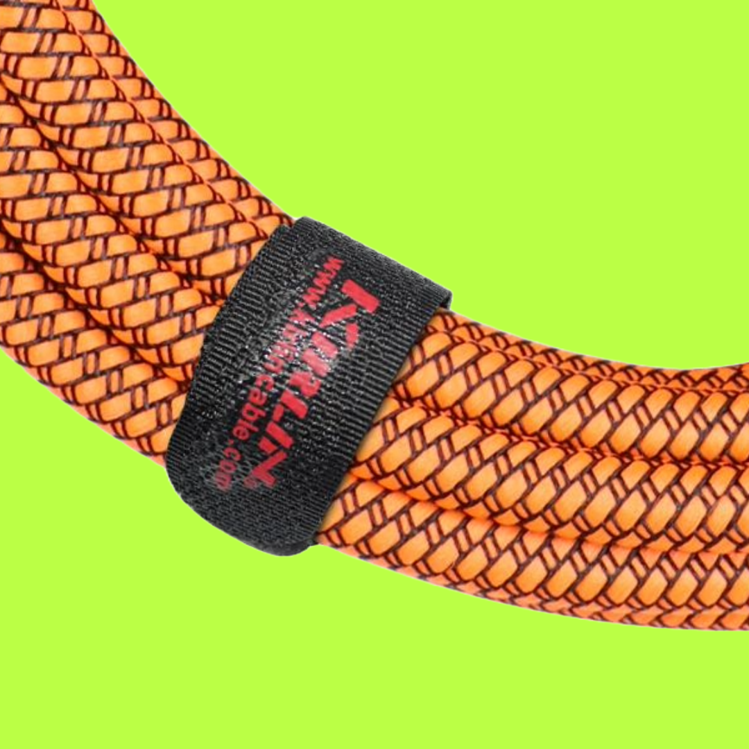 Kirlin Woven Orange - 20ft /6 Metre XLR - XLR Microphone Cable