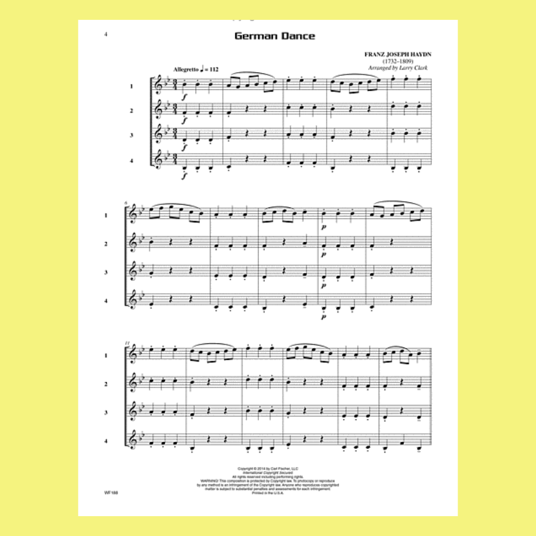 管乐四重奏通用曲集 - 单簧管/小号/上低音号/次中音萨克斯风分谱