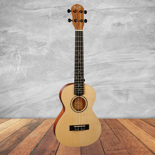 Barnes & Mullins BMUK6T Solid Top Tenor Spruce/Mahogany Ukulele with Premium Wooden Case