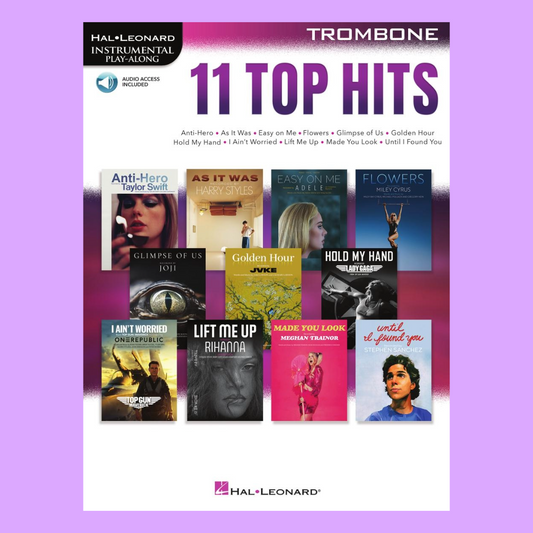 11 Top Hits for Trombone Book with Play Along Audio