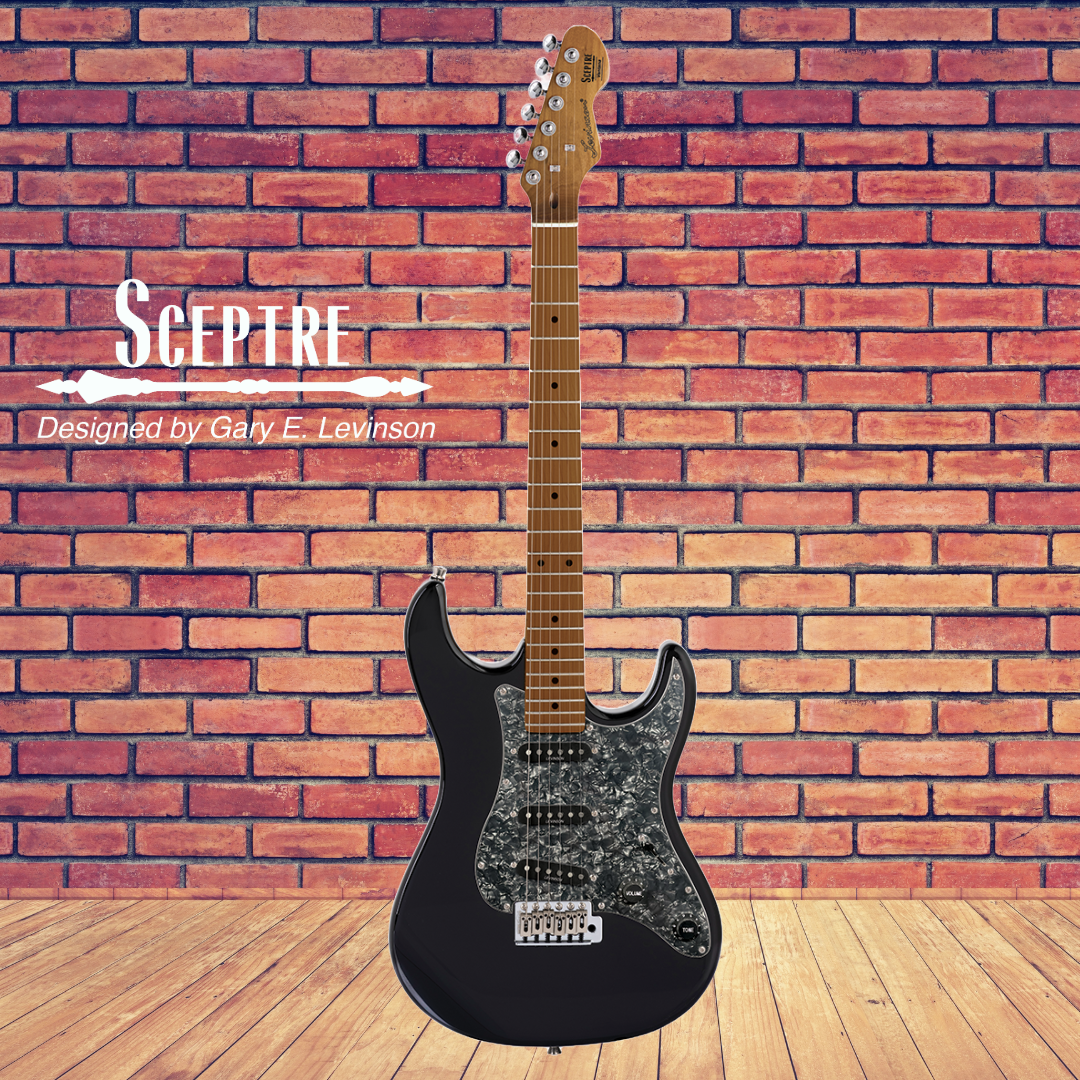Sceptre Ventana Standard - Double Cutaway Black Electric Guitar