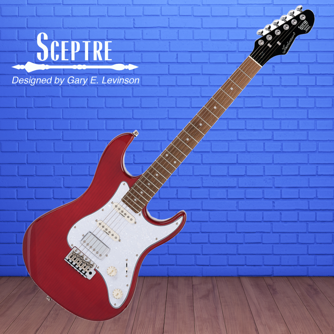 Sceptre Ventana - Deluxe Double Cutaway HSS See Thru Red Electric Guitar