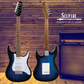 Sceptre Ventana Deluxe Double Cutaway HSS See Thru Ocean Blue Electric Guitar