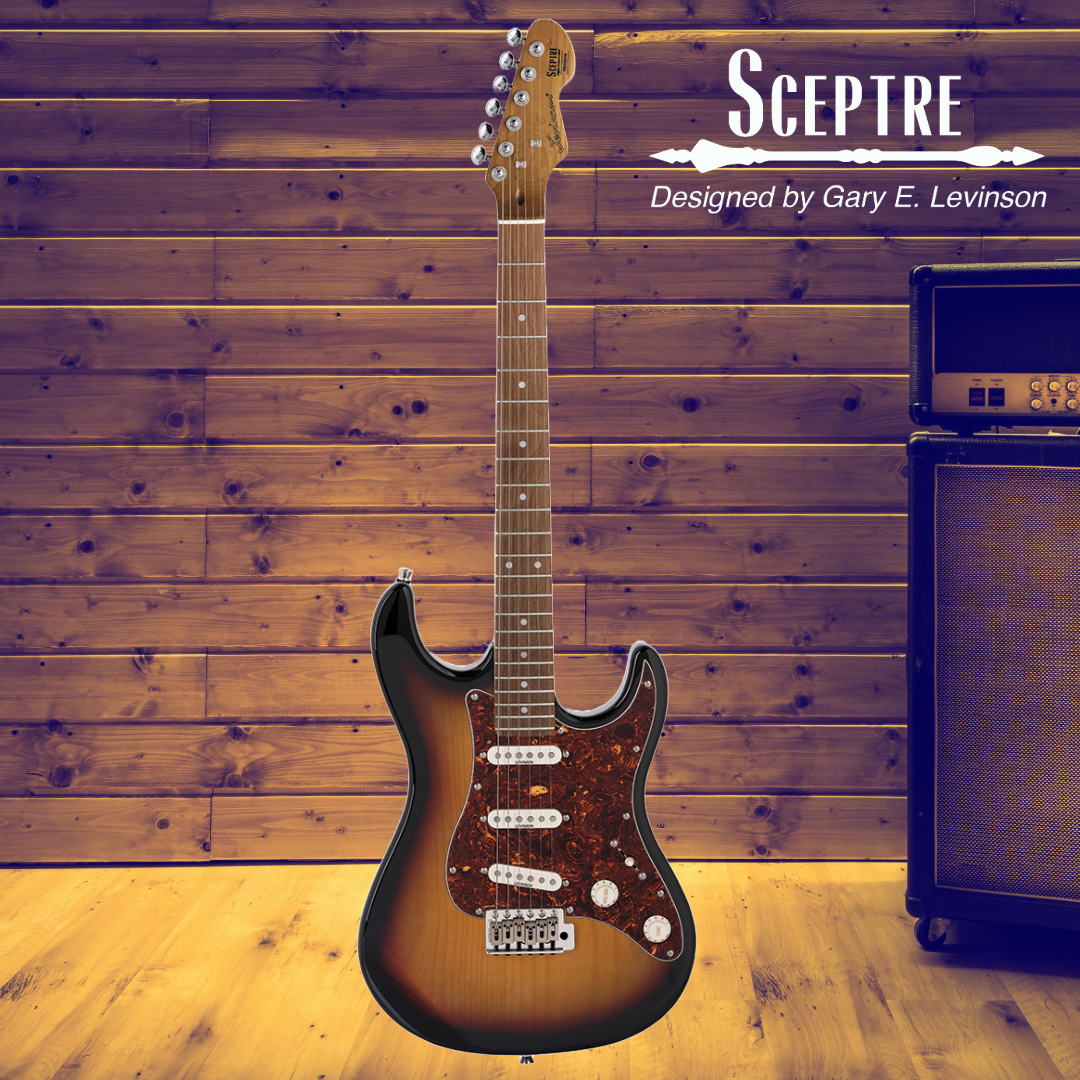 Sceptre Ventana Standard - Double Cutaway 3 Tone Sunburst Electric Guitar