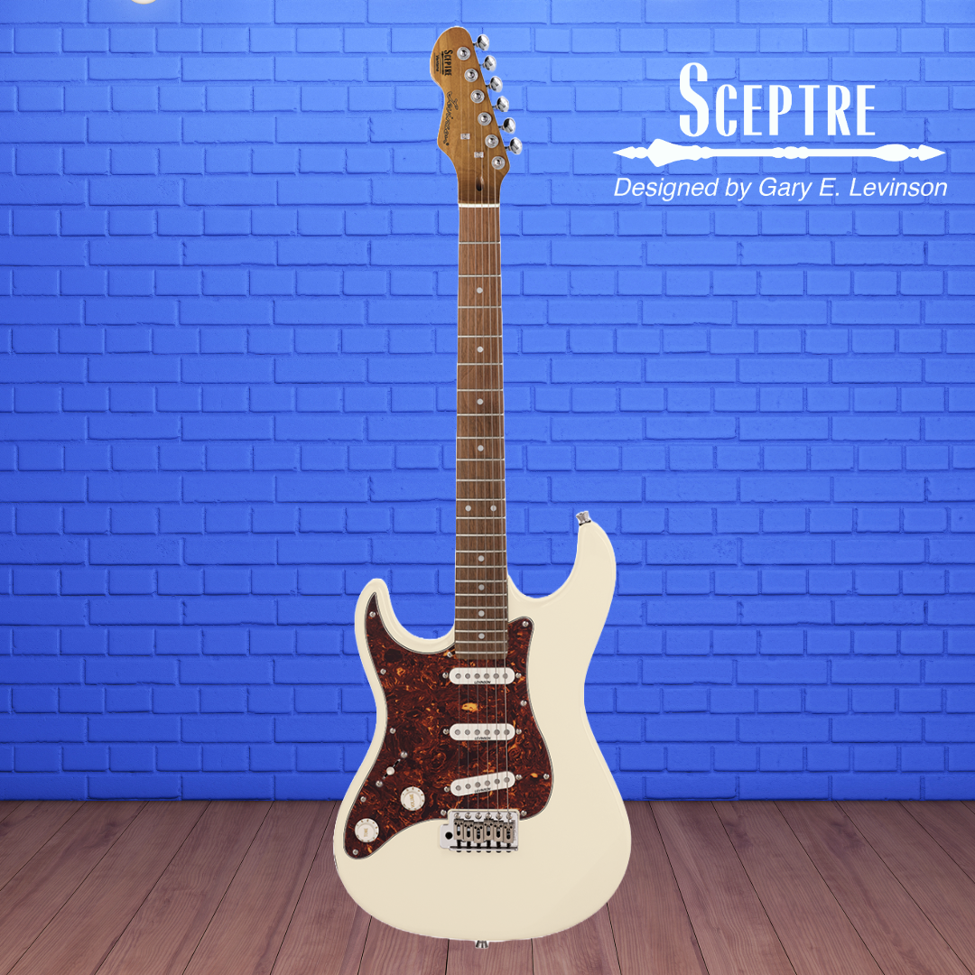 Sceptre Ventana Standard - Double Cutaway Olympic White Left Handed Electric Guitar