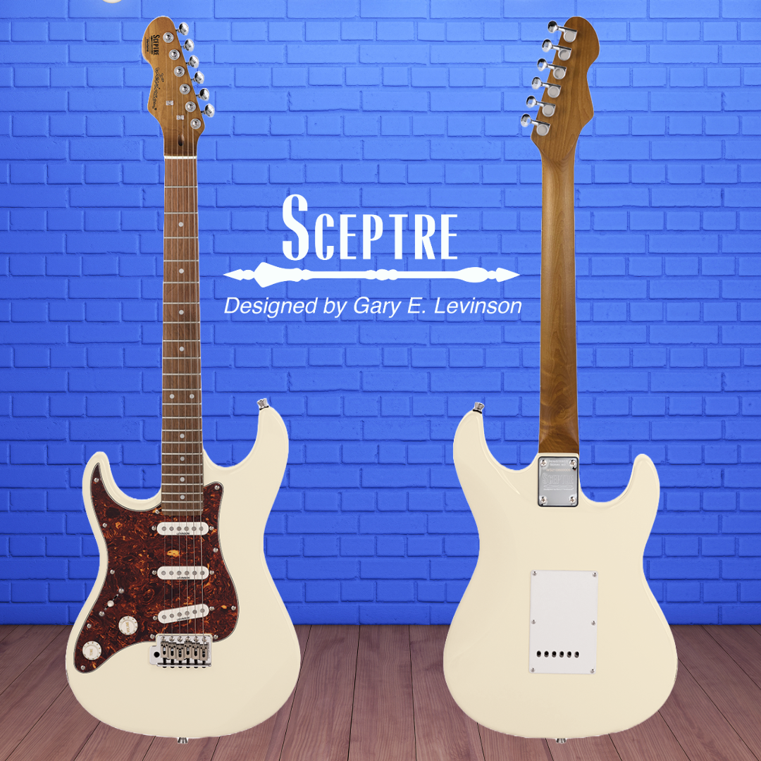 Sceptre Ventana Standard - Double Cutaway Olympic White Left Handed Electric Guitar