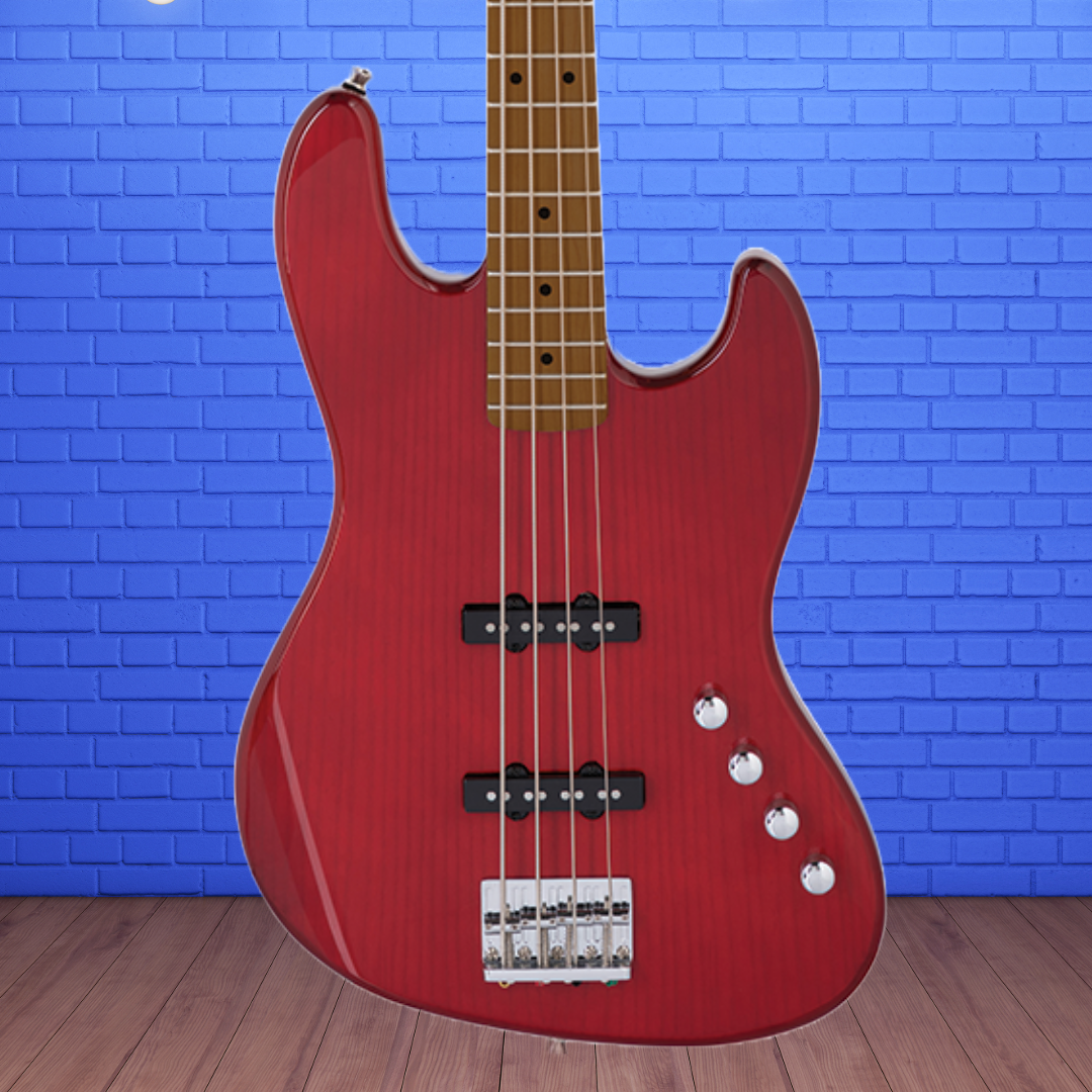 Sceptre DeSoto Deluxe Bass Guitar - Double Cutaway See Thru Red