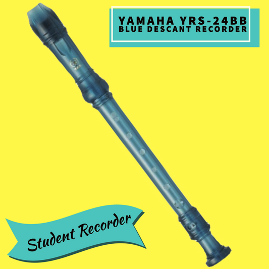 Yamaha YRS-24BB Descant C 3 Piece Student Recorder (Candy Blue)