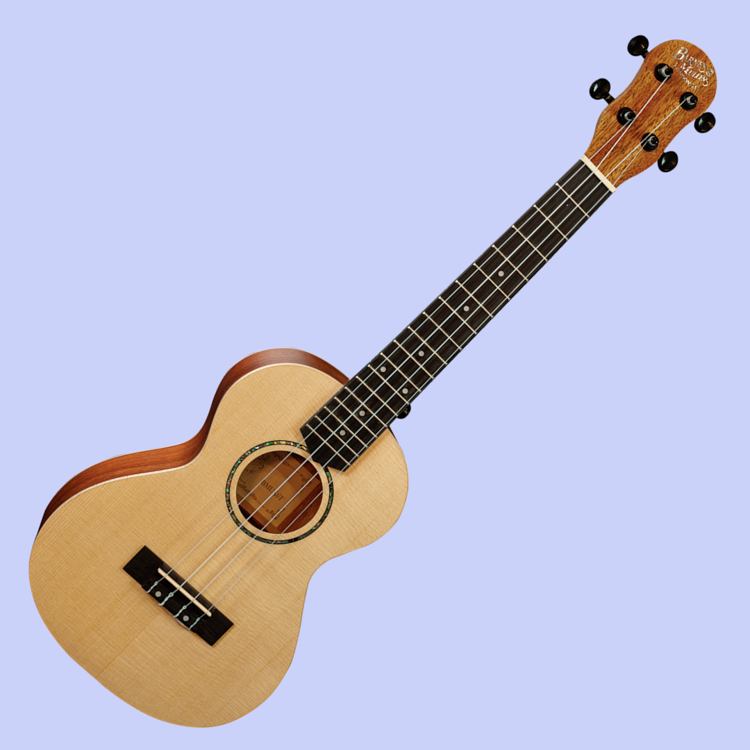 Barnes & Mullins BMUK6T Solid Top Tenor Spruce/Mahogany Ukulele with Premium Wooden Case
