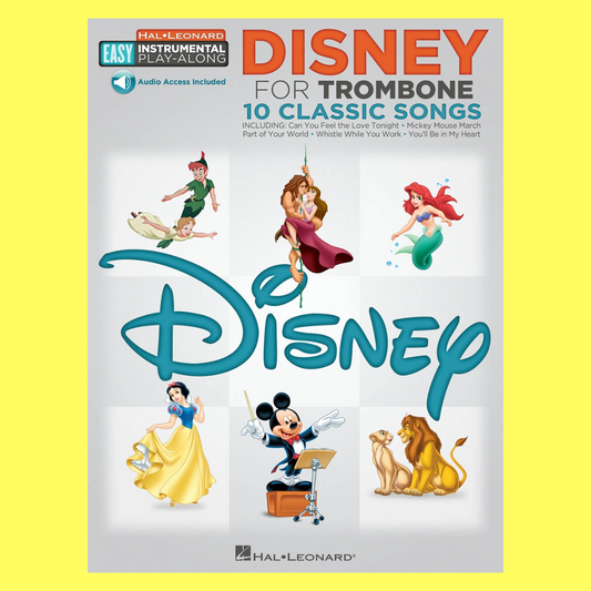 Disney For Trombone Easy Instrumental Play Along Book/Ola