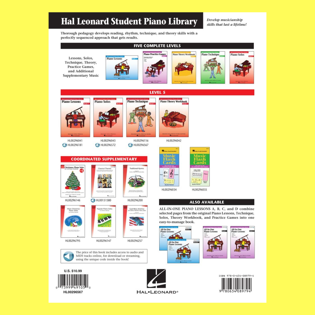Hal Leonard Student Piano Library - Piano Technique Level 5 Book/Cd