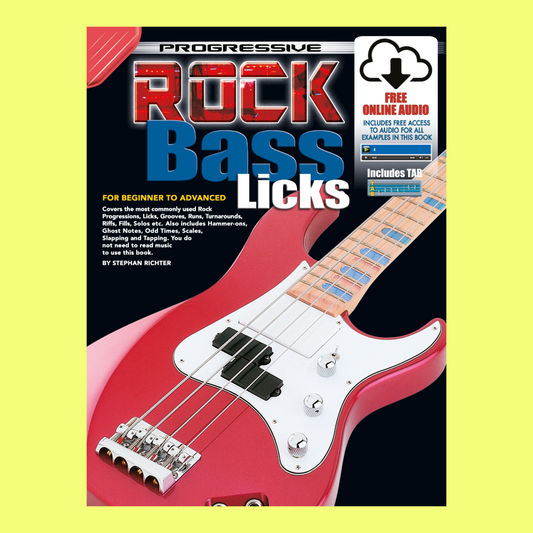 Progressive Rock Bass Licks Book/Ola