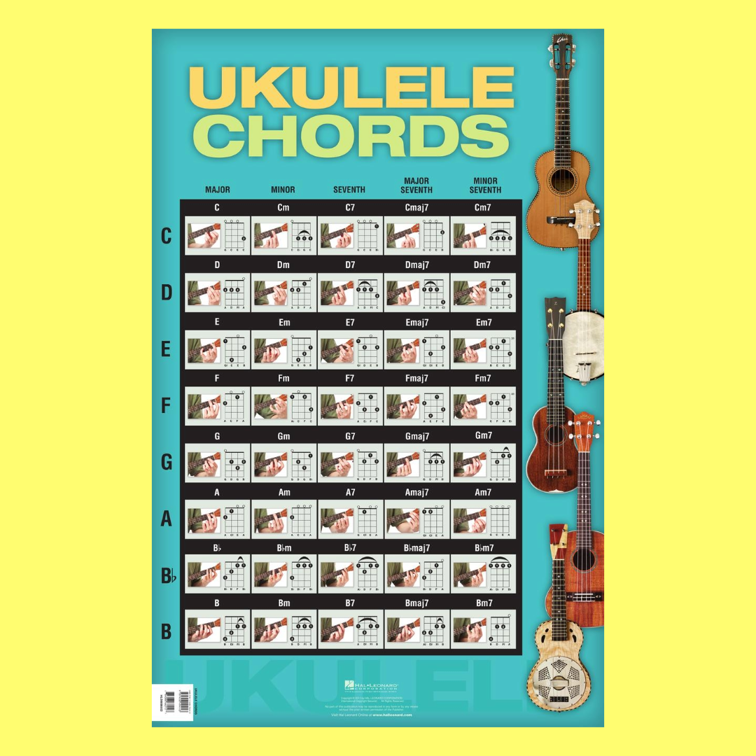 Ukulele Chords Wall Chart (22 inch x 34 inch)