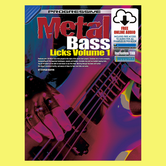 Progressive Heavy Metal Bass Licks Volume 1 Book/Ola