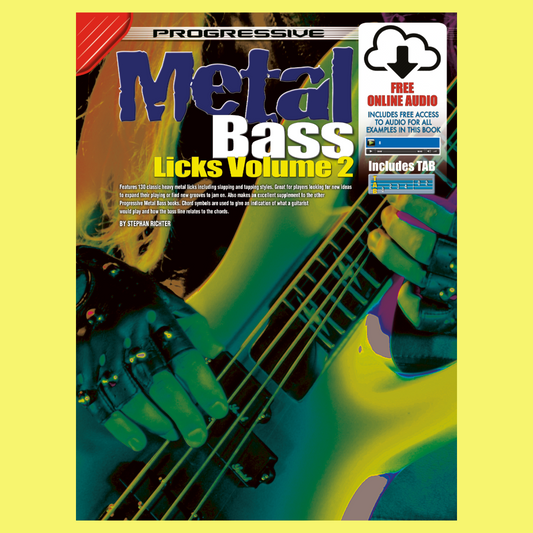 Progressive Heavy Metal Bass Licks Volume 2 Book/Ola