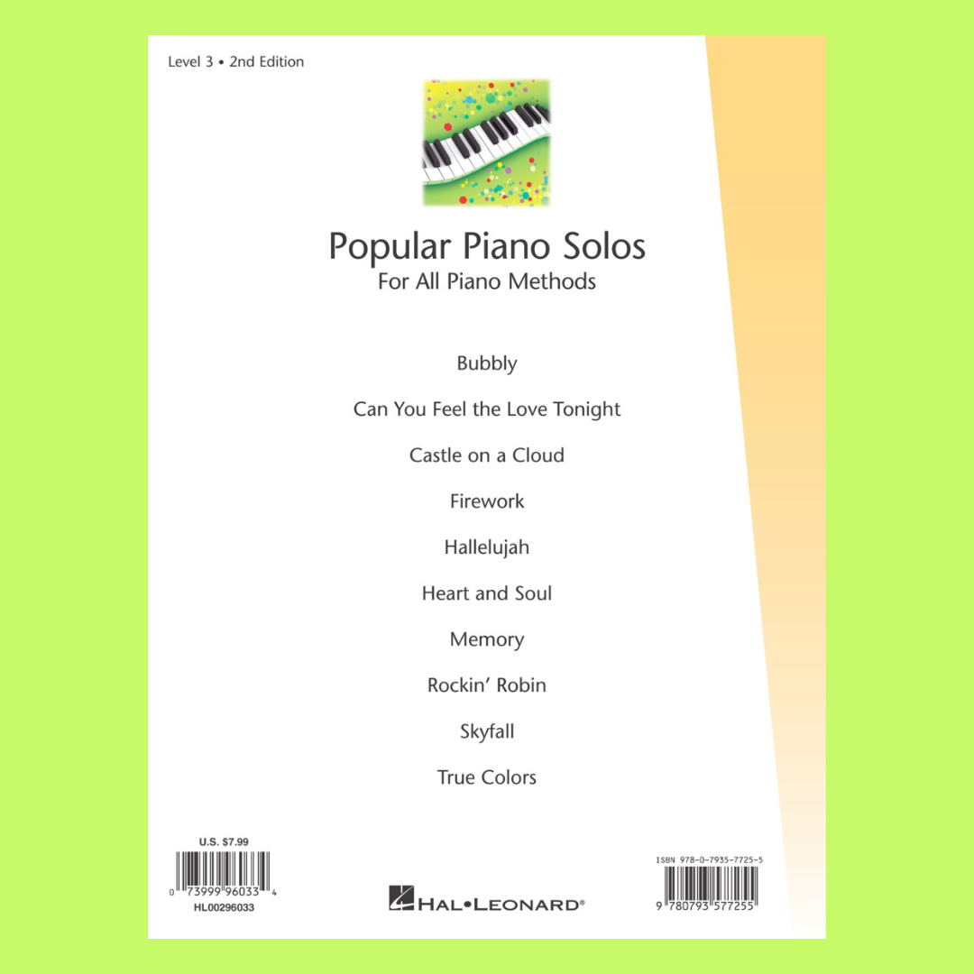 Hal Leonard Student Piano Library - Popular Piano Solos Level 3 Book