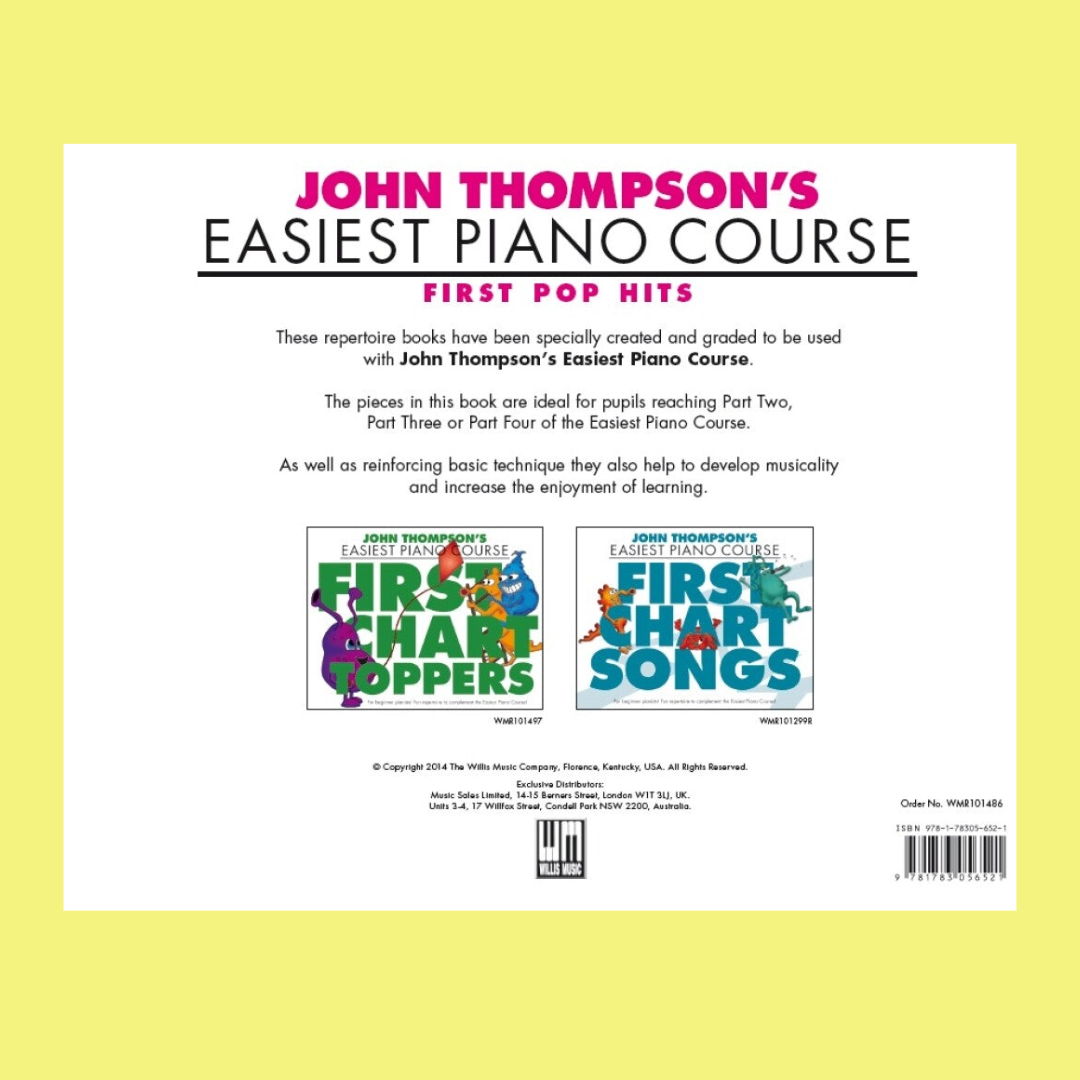 John Thompson's Easiest Piano Course - First Pop Hits Book