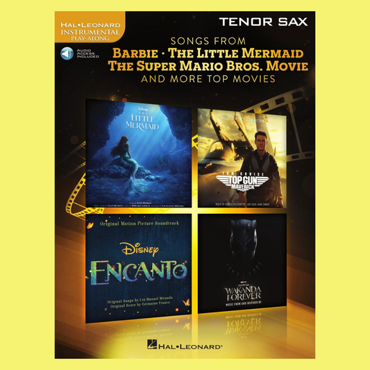 Songs from Barbie, Little Mermaid, Super Mario Bros Movies Tenor Saxophone Book/Ola
