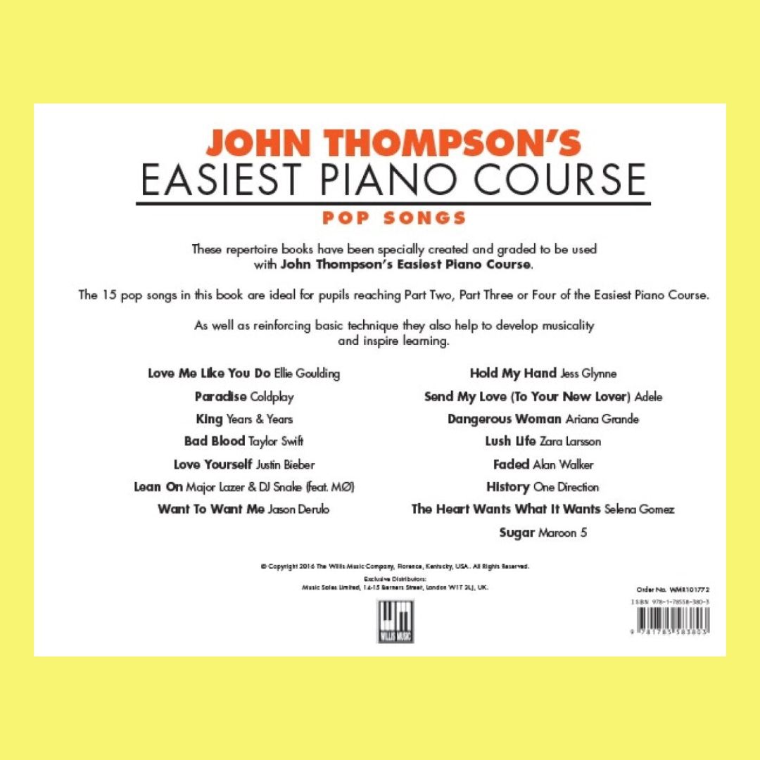 John Thompson's Easiest Piano Course - Pop Songs Book