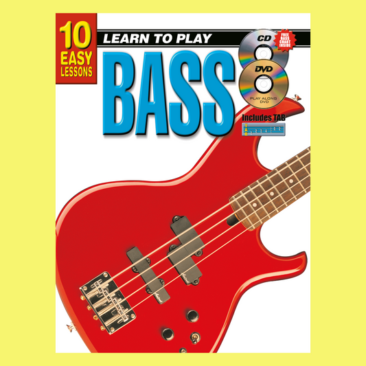 10 Easy Lessons Learn To Play Bass Book/Olm