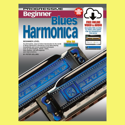 Progressive Beginner Blues Harmonica Book/Ola