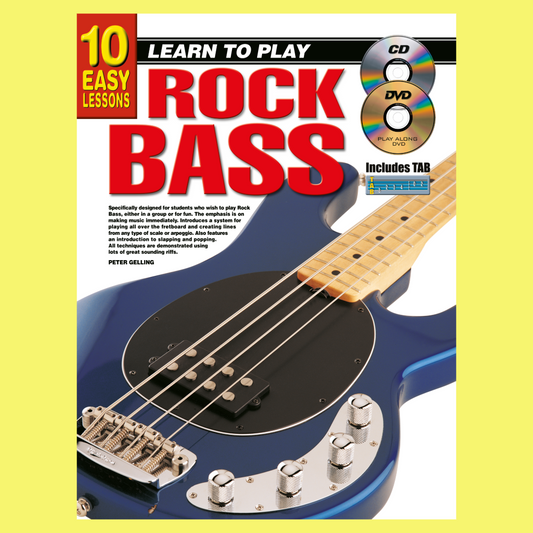 10 Easy Lessons Learn To Play Rock Bass Book/Olm