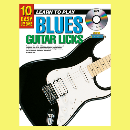 10 Easy Lessons Learn To Play Blues Guitar Licks Book/Olm